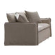 Savoir Loveseat, 2 Accent Pillows, Plush Modern Style Beige Linen, 64"