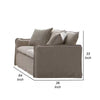 Savoir Loveseat 2 Accent Pillows Plush Modern Style Beige Linen 64’’ BM324360