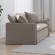Savoir Loveseat, 2 Accent Pillows, Plush Modern Style Beige Linen, 64"