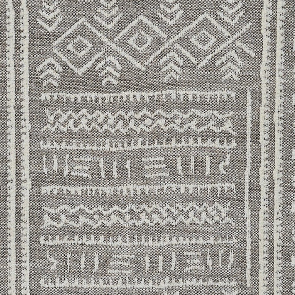 Savoir Ottoman Beige White Fabric Caster Wheels Black Legs 32’’ BM324361