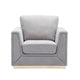 Sylvie Accent Armchair Gray Linen Square Modern Gold Base BM324363