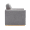 Sylvie Accent Armchair Gray Linen Square Modern Gold Base BM324363