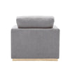 Sylvie Accent Armchair Gray Linen Square Modern Gold Base BM324363