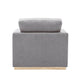 Sylvie Accent Armchair Gray Linen Square Modern Gold Base BM324363