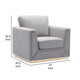 Sylvie Accent Armchair Gray Linen Square Modern Gold Base BM324363