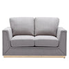 Sylvie Loveseat Gray Linen Gold Metal Modern Square Cushions 57’’ BM324364
