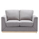 Sylvie Loveseat Gray Linen Gold Metal Modern Square Cushions 57’’ BM324364