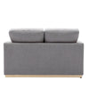 Sylvie Loveseat Gray Linen Gold Metal Modern Square Cushions 57’’ BM324364