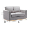 Sylvie Loveseat Gray Linen Gold Metal Modern Square Cushions 57’’ BM324364