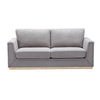 Sylvie Sofa Gray Linen Gold Metal Base Modern Square Cushions 77’’ BM324365
