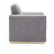 Sylvie Sofa Gray Linen Gold Metal Base Modern Square Cushions 77’’ BM324365