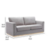 Sylvie Sofa Gray Linen Gold Metal Base Modern Square Cushions 77’’ BM324365