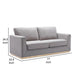 Sylvie Sofa Gray Linen Gold Metal Base Modern Square Cushions 77’’ BM324365