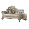 Antoine Chaise Lounger 2 Pillows Antique Pearl Faux Leather 81’’ BM324368