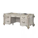 Antoine Home Office Desk 5 Drawers 74’’ Pearl White Wood Finish Gold BM324369