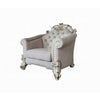 Antoine Accent Chair 2 Pillows Tufted Ivory Antique Pearl White BM324370