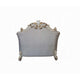 Antoine Accent Chair 2 Pillows Tufted Ivory Antique Pearl White BM324370