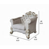 Antoine Accent Chair 2 Pillows Tufted Ivory Antique Pearl White BM324370