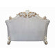 Antoine Loveseat 4 Pillows Ivory Fabric Antique Pearl Wood 66’’ BM324371