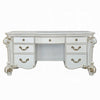 Antoine Vanity Desk, 7 Drawers, Antique Silver Wood, Gold Metal, 65"