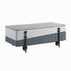 Mindy Coffee Table with Lift Top, 3 Compartment Shelves White Gray 47"