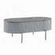 Doug Coffee Table, Gray High Gloss, Chrome Metal and Gray Wood, 47"