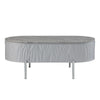Doug Coffee Table Gray High Gloss Chrome Metal and Gray Wood 47’’ BM324382