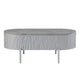 Doug Coffee Table Gray High Gloss Chrome Metal and Gray Wood 47’’ BM324382