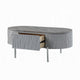 Doug Coffee Table Gray High Gloss Chrome Metal and Gray Wood 47’’ BM324382