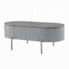 Doug Coffee Table Gray High Gloss Chrome Metal and Gray Wood 47’’ BM324382