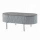 Doug Coffee Table Gray High Gloss Chrome Metal and Gray Wood 47’’ BM324382