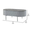 Doug Coffee Table Gray High Gloss Chrome Metal and Gray Wood 47’’ BM324382