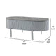 Doug Coffee Table Gray High Gloss Chrome Metal and Gray Wood 47’’ BM324382