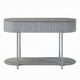 Doug Sofa Table Drawers Gray High Gloss Wood Chrome Metal 47’’ BM324384