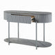 Doug Sofa Table Drawers Gray High Gloss Wood Chrome Metal 47’’ BM324384