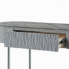 Doug Sofa Table Drawers Gray High Gloss Wood Chrome Metal 47’’ BM324384