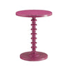 Toni Round Accent Table with Turned Pedestal Base 22’’ Purple Wood BM324388