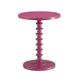 Toni Round Accent Table with Turned Pedestal Base 22’’ Purple Wood BM324388