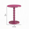 Toni Round Accent Table with Turned Pedestal Base 22’’ Purple Wood BM324388