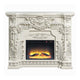 Rox LED Electric Fireplace 62’’ Classic Resin Details Antique White BM324389
