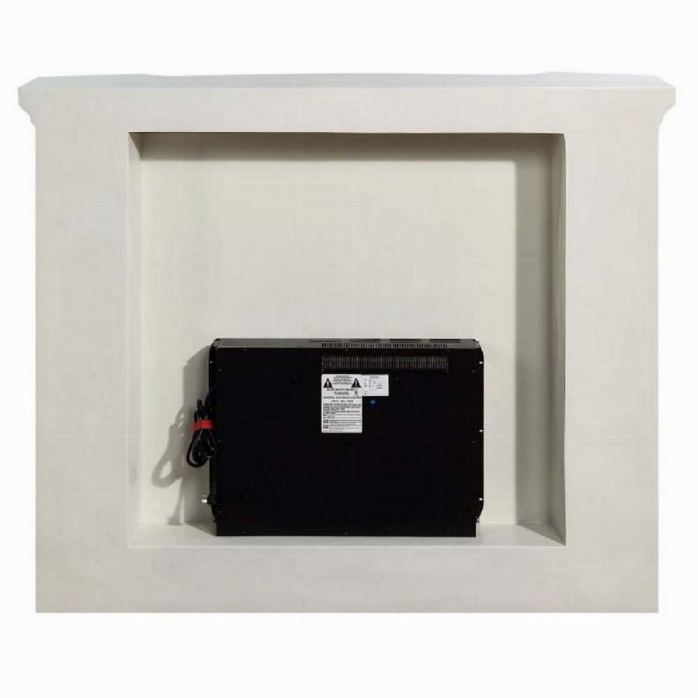 Rox LED Electric Fireplace 62’’ Classic Resin Details Antique White BM324389