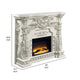 Rox LED Electric Fireplace 62’’ Classic Resin Details Antique White BM324389
