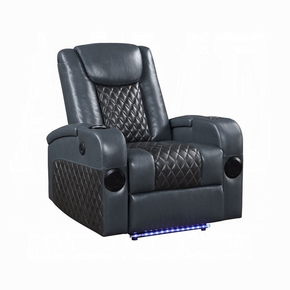 Liza Power Motion Recliner Chair Bluetooth Gray Black Faux Leather BM324390
