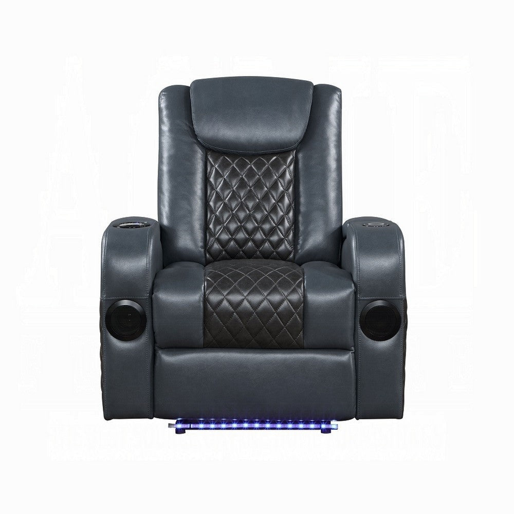 Liza Power Motion Recliner Chair Bluetooth Gray Black Faux Leather BM324390