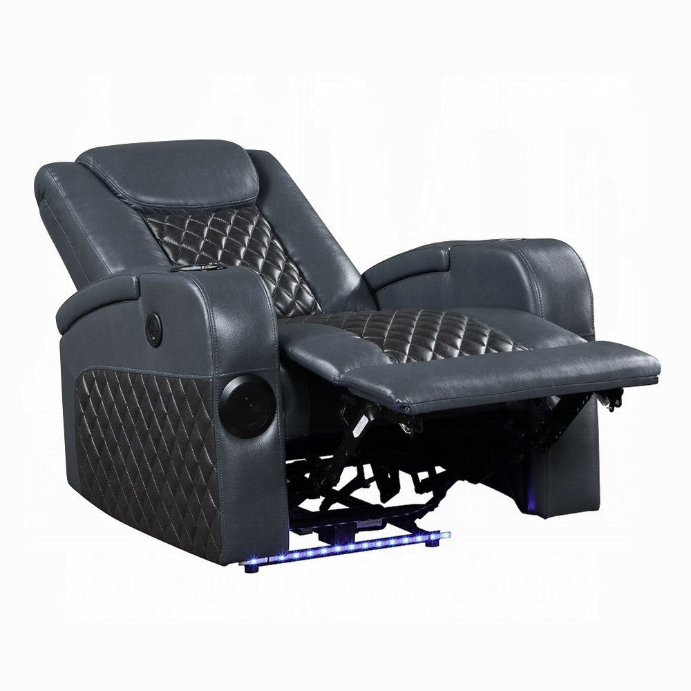 Liza Power Motion Recliner Chair Bluetooth Gray Black Faux Leather BM324390