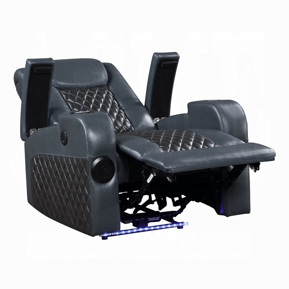 Liza Power Motion Recliner Chair Bluetooth Gray Black Faux Leather BM324390