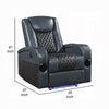Liza Power Motion Recliner Chair Bluetooth Gray Black Faux Leather BM324390