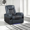 Liza Power Motion Recliner Chair, Bluetooth, Gray Black Faux Leather