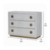 44’’ Wide Nightstand Dresser with Faux Crocodile Skin Silver Wood BM324392
