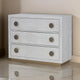 44" Wide Nightstand Dresser with Faux Crocodile Skin, Silver Wood